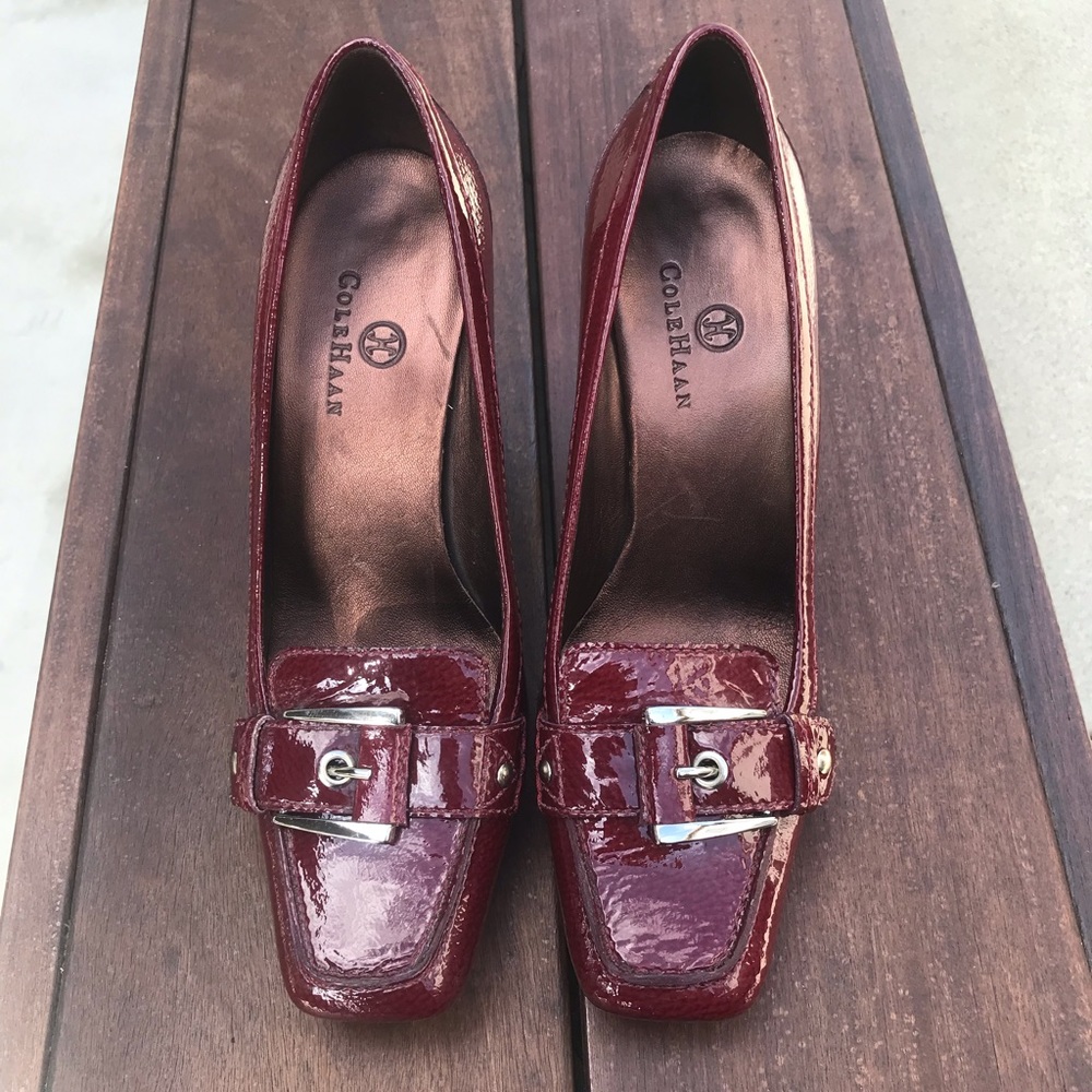 Classic Cole Hann Patent Leather Heels in Red